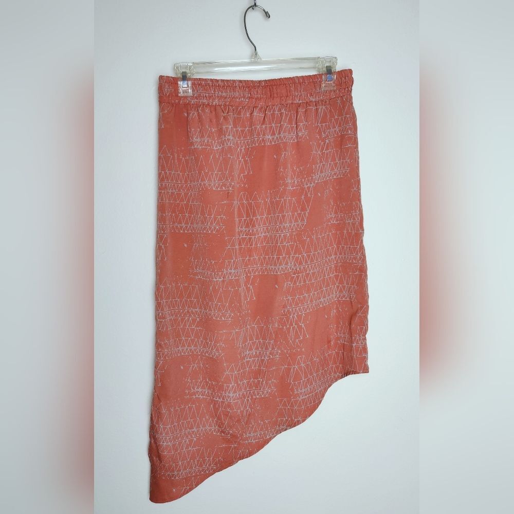 VTG Lola 90s Y2K Style Diagonal Asymmetrical Hem Elastic Waist Midi Skirt, Sz S